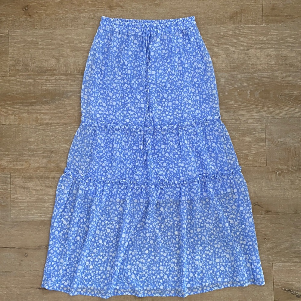 Blue floral skirt